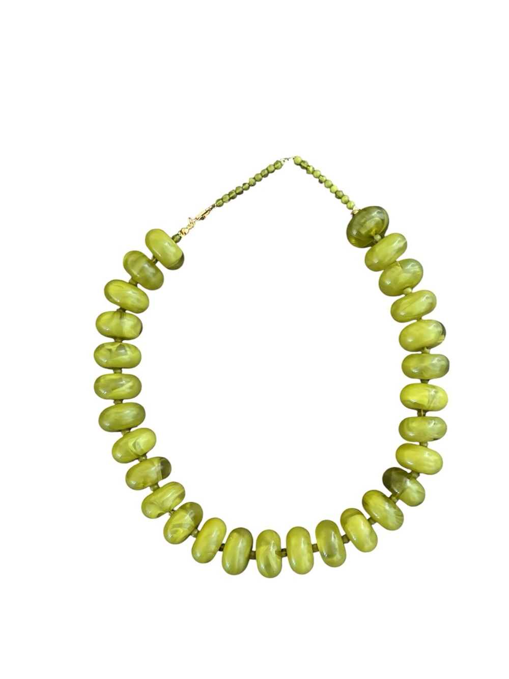 New! Olive Green Resin Chunky Beaded Statement Necklace - Women Jewelry - Picture 6 of 12